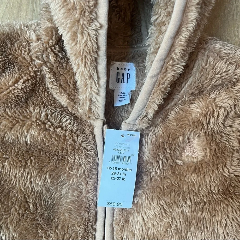 BABY‎ GAP Bear Ear Hoodie Sherpa One Piece